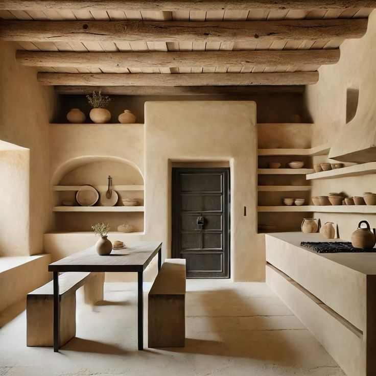 Mảng tường với hiệu ứng bê tông tạo nền cho sự nổi bật của trang trí nội thất
Nguồn: Mirella Salas Marin