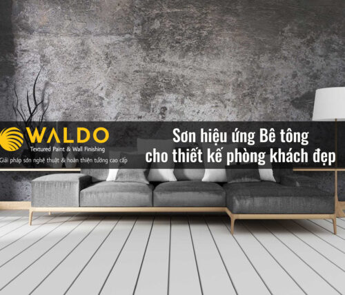 Sơn hiệu ứng bê tông cho thiết kế phòng khách đẹp