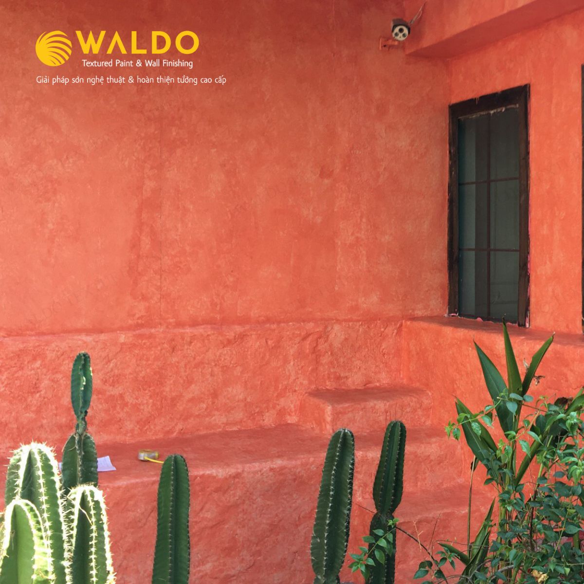 Không gian nổi bật với sơn hiệu ứng sắc cam hợp với người mệnh Hoả
Nguồn: Walo Textured Paint - Công trình Orange Studio Quận 7