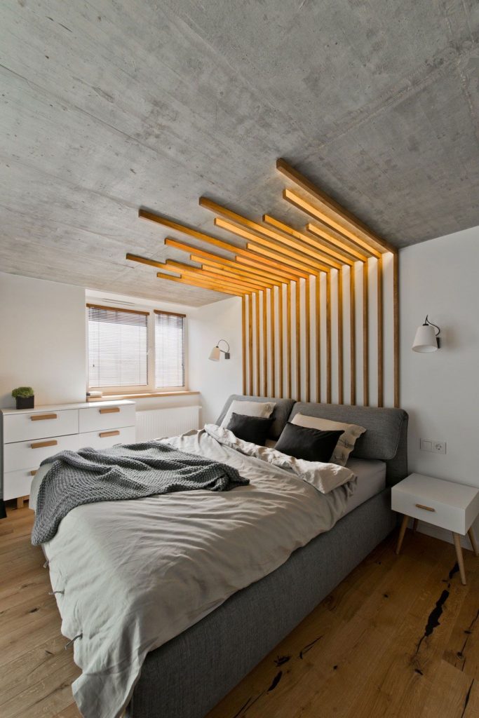 Sơn hiệu ứng Waldo-sơn hiệu ứng-Phòng ngủ thiết kế Sơn hiệu ứng bê tông hiện đại cho cặp đôi trẻ 