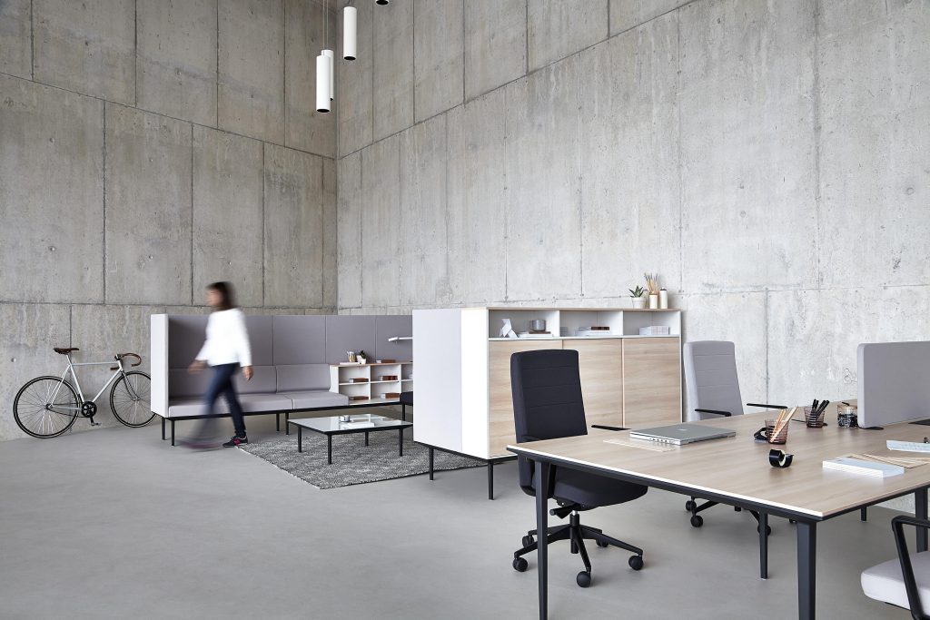 Sơn hiệu ứng Waldo - Sơn hiệu ứng bê tông - Thiết kế văn phòng mở, hiện đại và tối giản