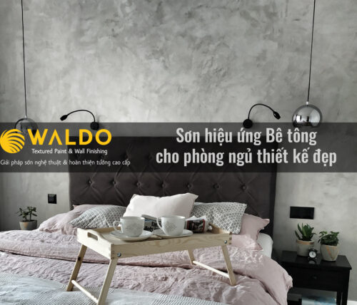 Sơn hiệu ứng bê tông cho phòng ngủ thiết kế đẹp